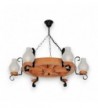 LUSTRA din lemn ROATA D50 6X E14 NATUR EX-00117