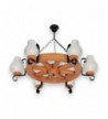 LUSTRA din lemn ROATA D50 6X E14 NATUR EX-00117