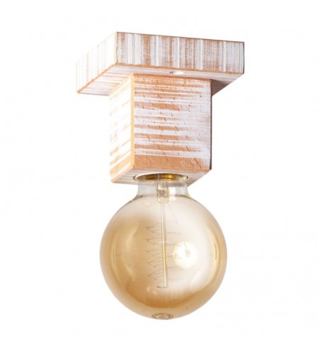 PLAFONIERA din lemn ALASKA  1X E27 ALB VINTAGE EX-00001