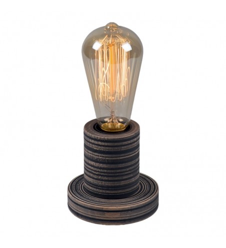 VEIOZA din lemn EBONY  1X E27 NEGRU VINTAGE EX-00028