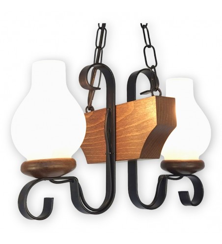 LUSTRA din lemn VELA  2X E14 NUC EX-00128