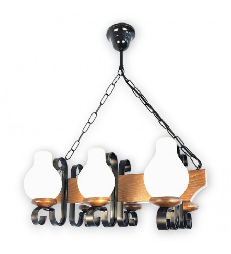 LUSTRA din lemn VELA  6X E14 NUC EX-00130