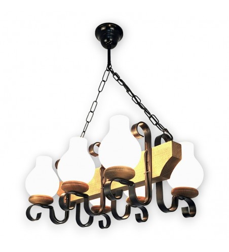 LUSTRA din lemn VELA  6X E14 ANTIC EX-00135