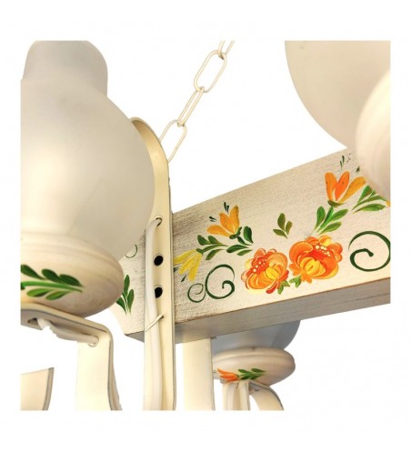 LUSTRA din lemn VELA  4X E14 ALB PICTAT EX-00144