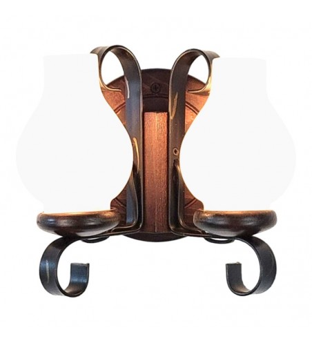 Aplica tip roata din lemn masiv 2 becuri - model rustic finisaj wenge | EX-00097