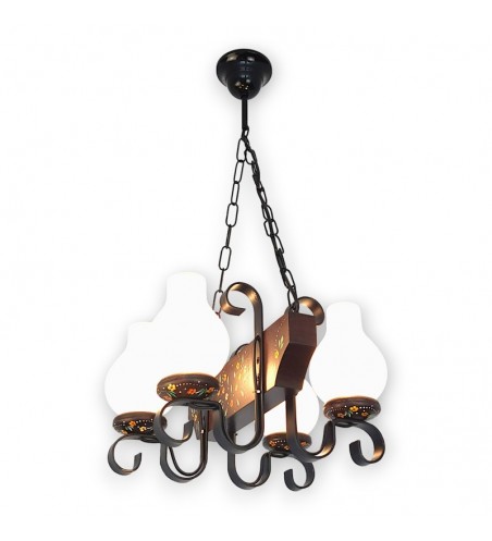 LUSTRA din lemn VELA  4X E14 WENGE PICTAT EX-00298