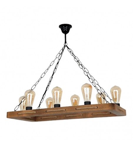 LUSTRA din lemn KAVALA  8X E27 ANTIC EX-00324