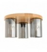 PLAFONIERA din lemn SIENA SMOKE D34 3X E27 NATUR EX-00380