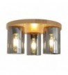 PLAFONIERA din lemn SIENA SMOKE D34 3X E27 NATUR EX-00380