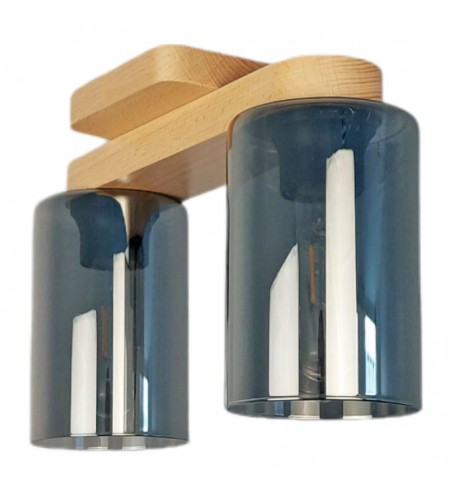 PLAFONIERA din lemn SIENA SMOKE  2X E27 NATUR EX-00383