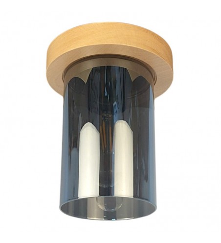 PLAFONIERA din lemn SIENA SMOKE  1X E27 NATUR EX-00384