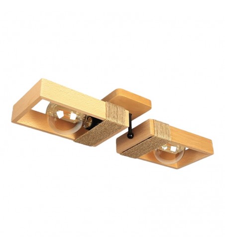 PLAFONIERA din lemn RODOS  2X E27 NATUR EX-00508