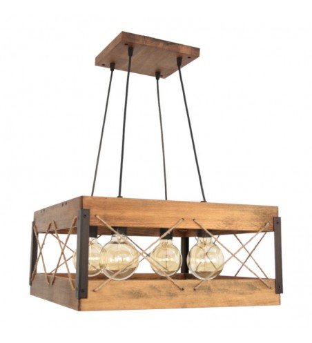 PENDUL din lemn XARA  4X E27 ANTIC EX-00523