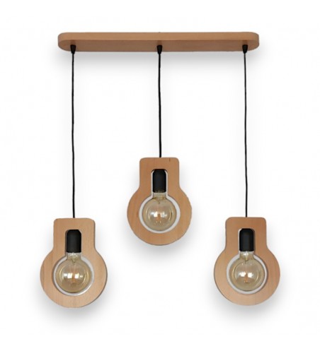 PENDUL din lemn YOKO  3X E27 NATUR EX-00626