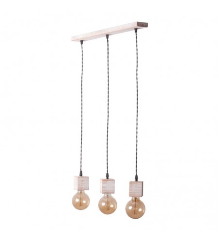 PENDUL din lemn ALASKA  3X E27 ALB VINTAGE EX-00675