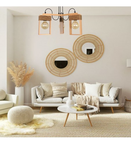 LUSTRA din lemn RODOS  3X E27 NATUR EX-00506