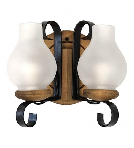 APLICA din lemn ROATA  2X E14 ANTIC EX-00113